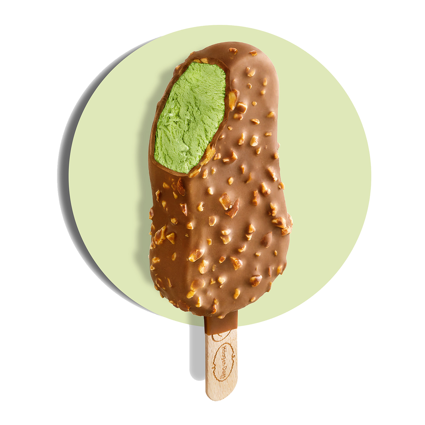 Haagen Dazs Matcha Green Tea Stickbar with a bite taken out