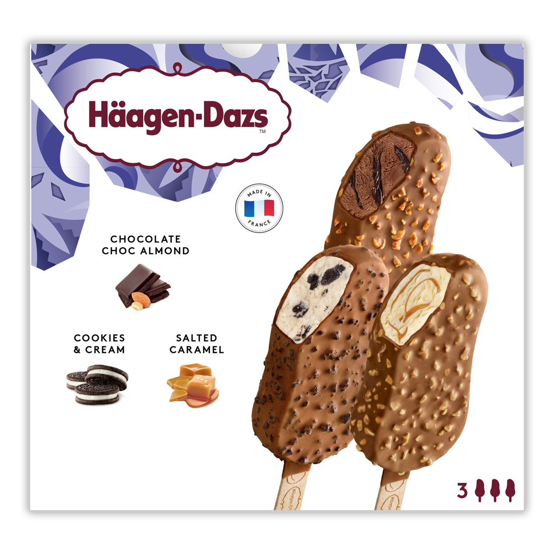 Chocolate Choc Almond & Cookies Cream & Salted Caramel Stick Bar Multipack